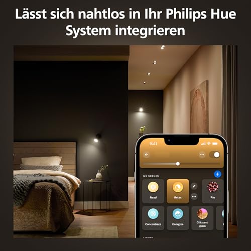 Philips Hue White Ambiance GU10 LED Spot 3er Pack (400lm), dimmbare LED Lampen für das Hue Lichtsystem, warmweißes- bis katlweißes Licht, smarte Lichtsteuerung über Sprache und App