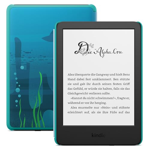 Amazon Kindle Kids mit Ozeanentdecker-Design, altersgerechte Bücher, Hülle, blendfreier Bildschirm und schnelles Umblättern